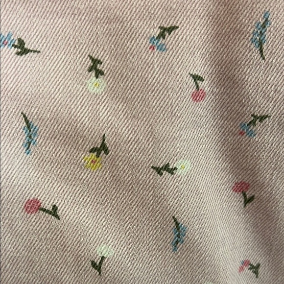 Old Navy Pink High Rise Baggy Wide Leg Pink Floral Pattern Jeans - Picture 4 of 5